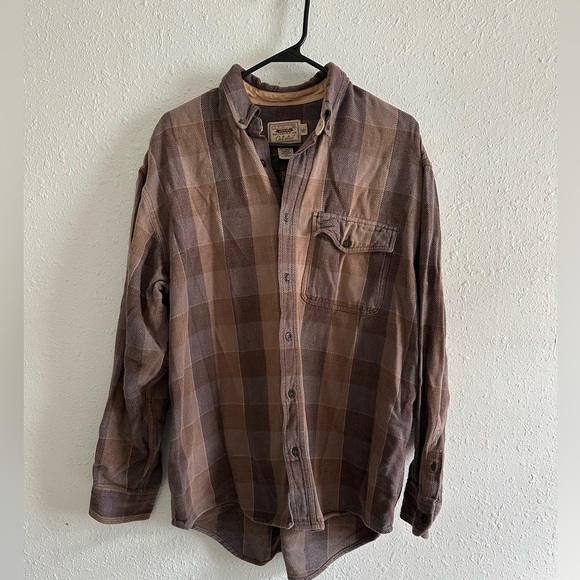 Men's Brown Plaid Shirt - Picture 1 of 4